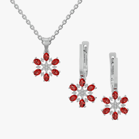 Anashid Ruby Jewelry Half Set